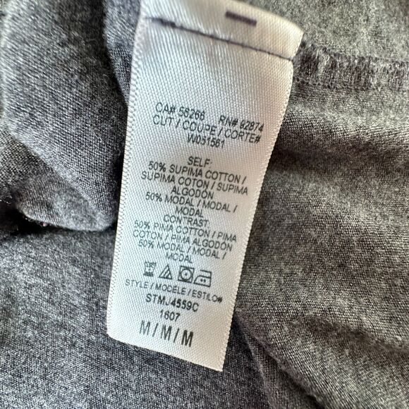 Splendid Dark Heather Gray Light Weight Long Sleeve Deep VNeck Sweater Top Med - Picture 6 of 10